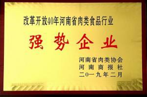 43.改革开放40周年河南省肉类食品行业强势企业 河南省肉类协会